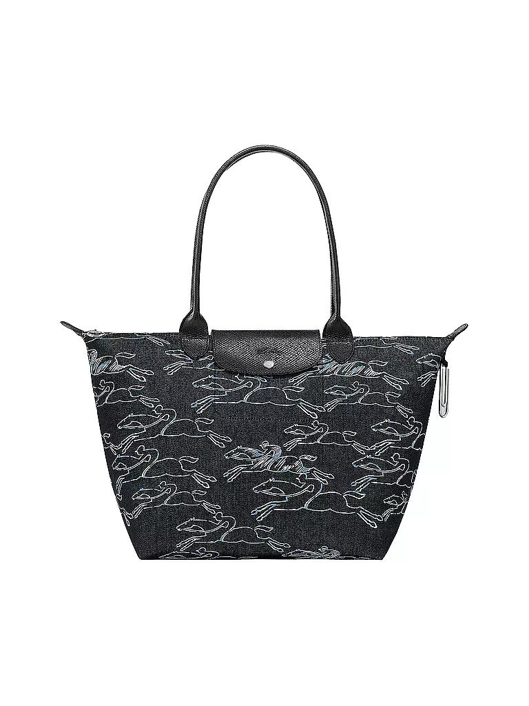 LONGCHAMP | Le Pliage Denim Henkeltasche, Marine | dunkelblau