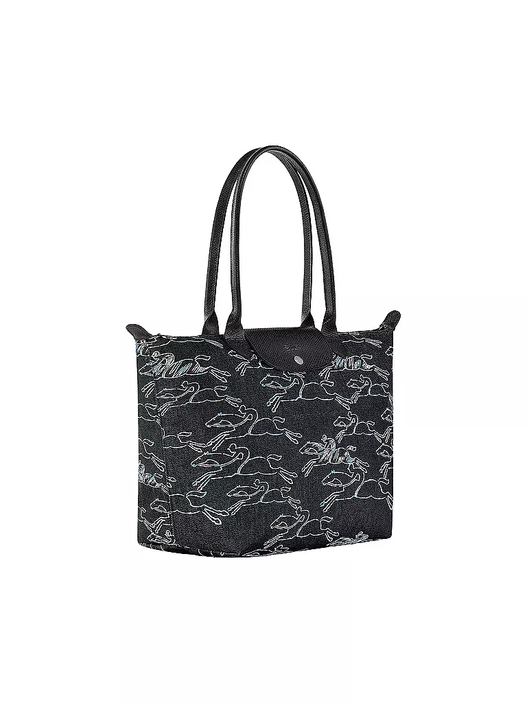 LONGCHAMP | Le Pliage Denim Henkeltasche, Marine | dunkelblau