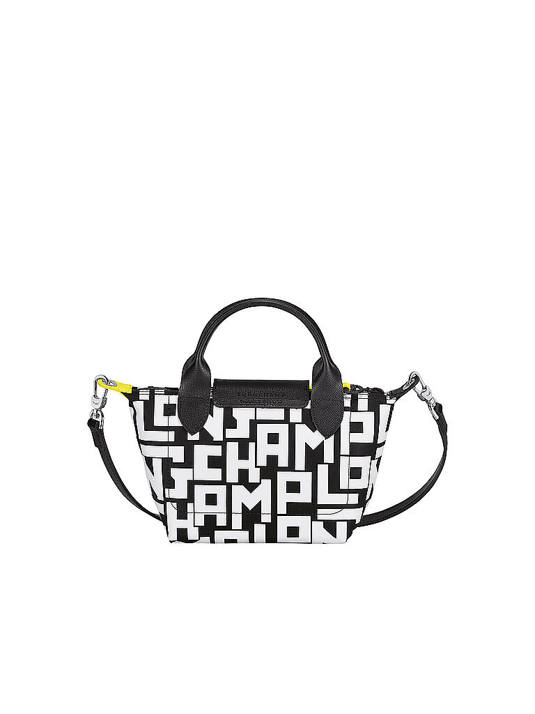 LONGCHAMP | Le Pliage Handtasche XS, Black / White | schwarz