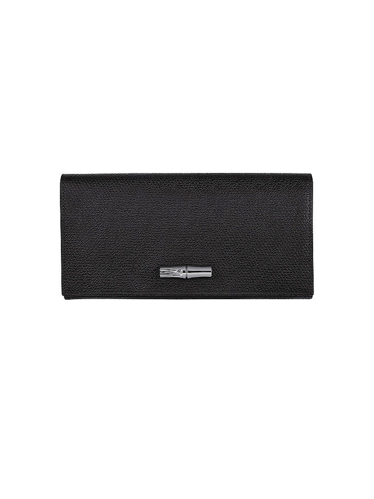 LONGCHAMP | Roseau Lange Geldbörse mit Überschlag, Black  | schwarz