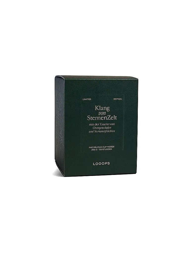 LOOOPS | Duftkerze 250g Klang von Sternenzelt  | dunkelgrün