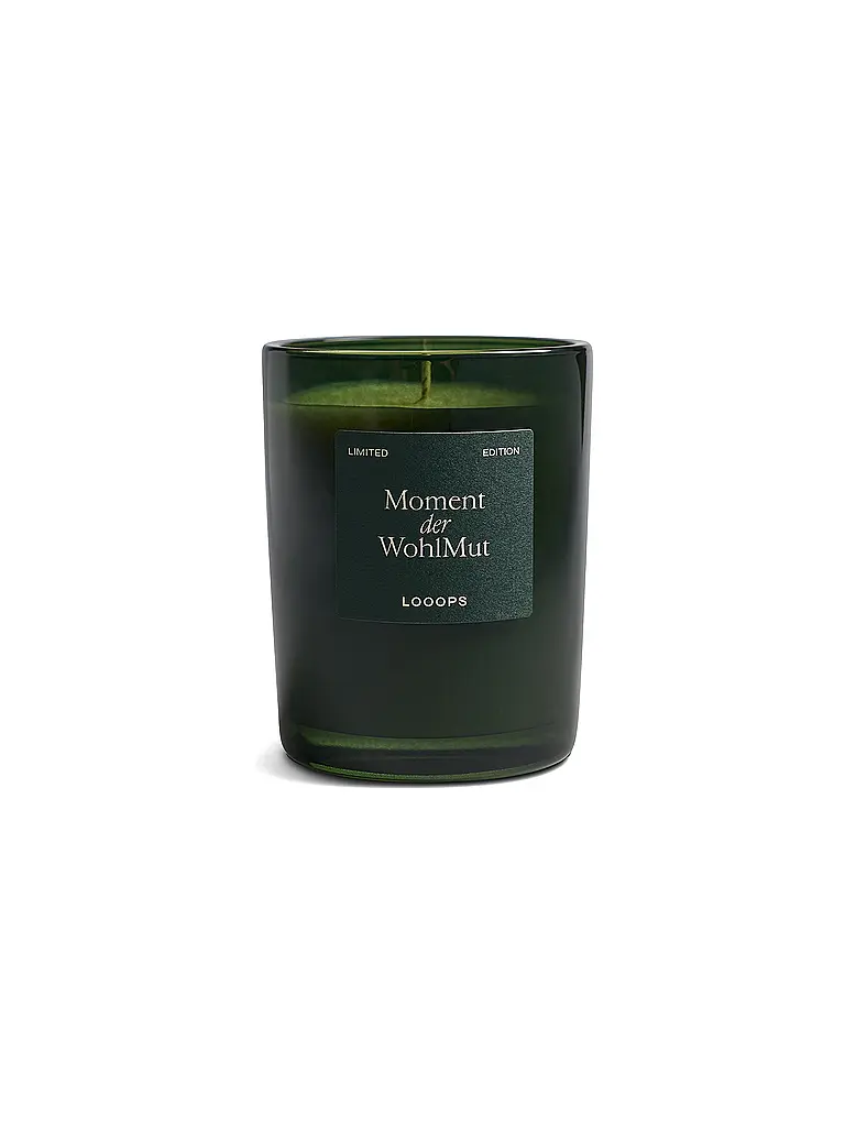 LOOOPS | Duftkerze 250g MOMENT DER WOHLMUT | dunkelgrün