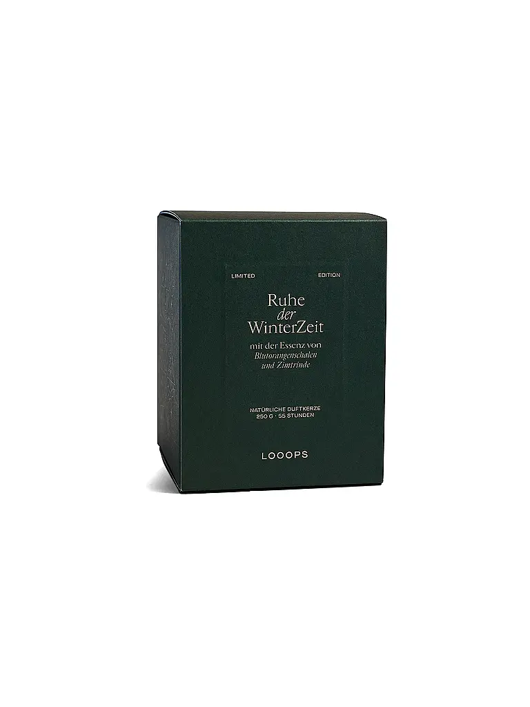 LOOOPS | Duftkerze 250g Ruhe der Winterzeit  | dunkelgrün