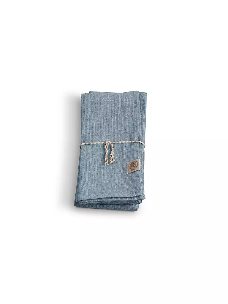 LOVELY LINEN | Leinen-Serviette "Erik" 44x44cm (taubenblau) | blau