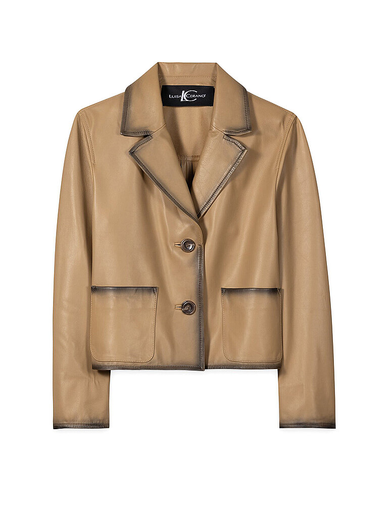 LUISA CERANO Lederjacke beige | 36
