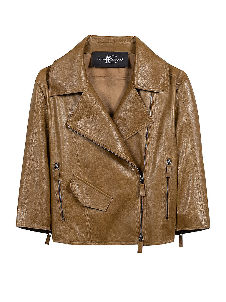 LUISA CERANO Lederjacke  grün | 34