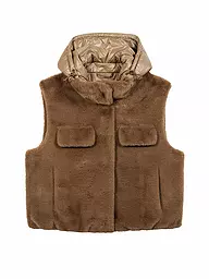 LUISA CERANO | Gilet in Felloptik  | hellbraun