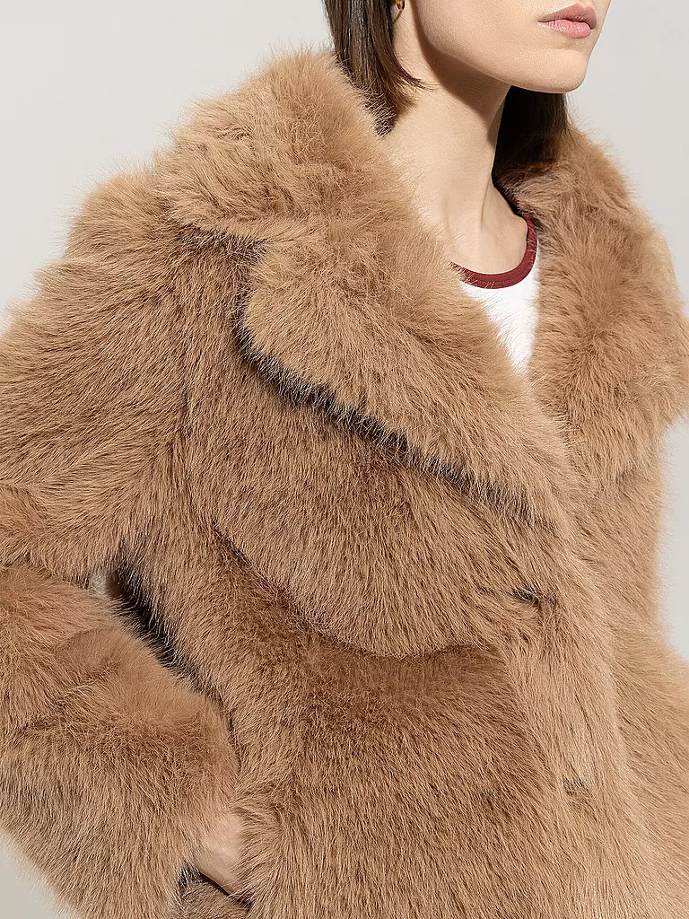 LUISA CERANO | Jacke in Felloptik | hellbraun