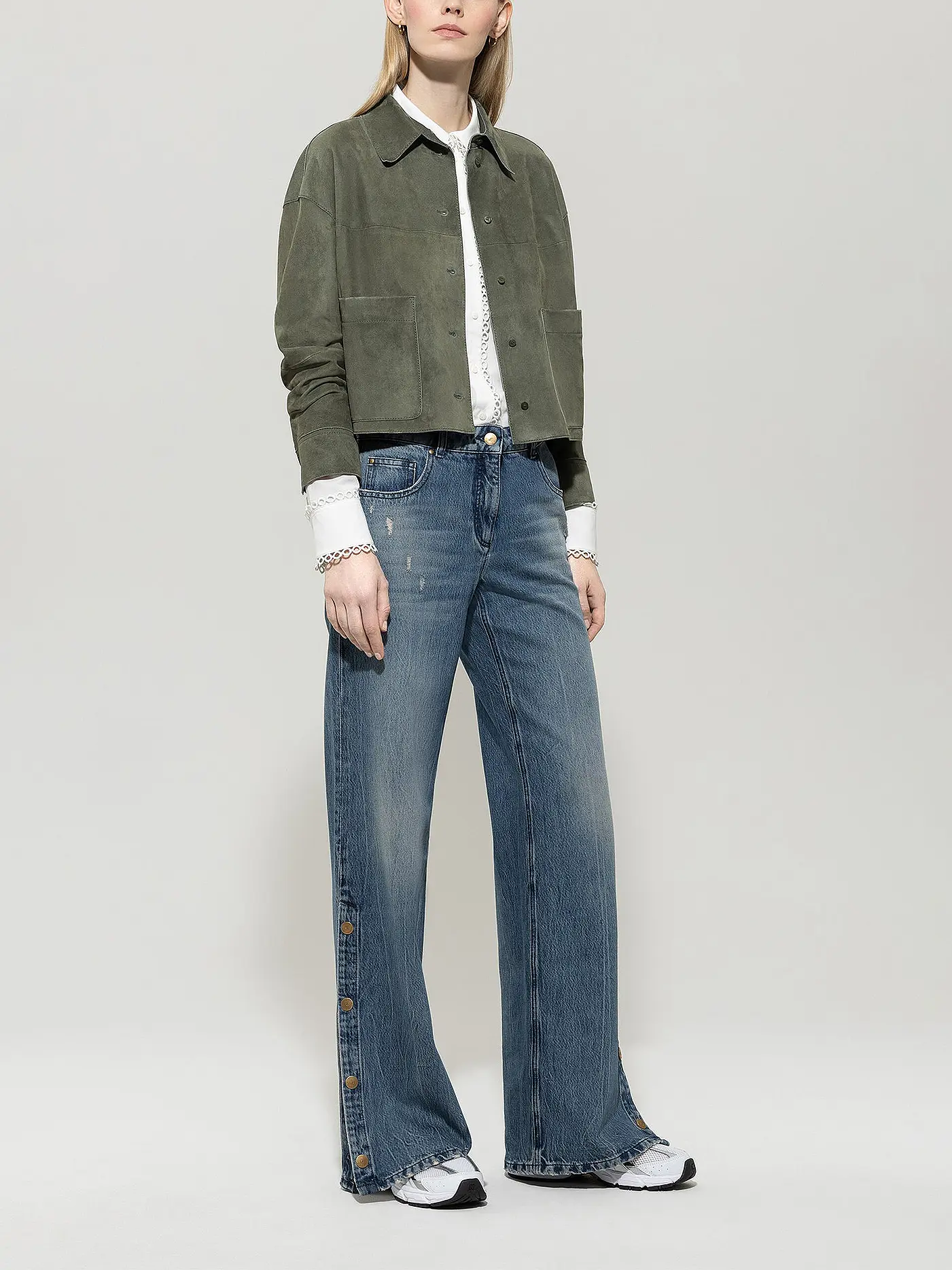 LUISA CERANO | Lederjacke | petrol