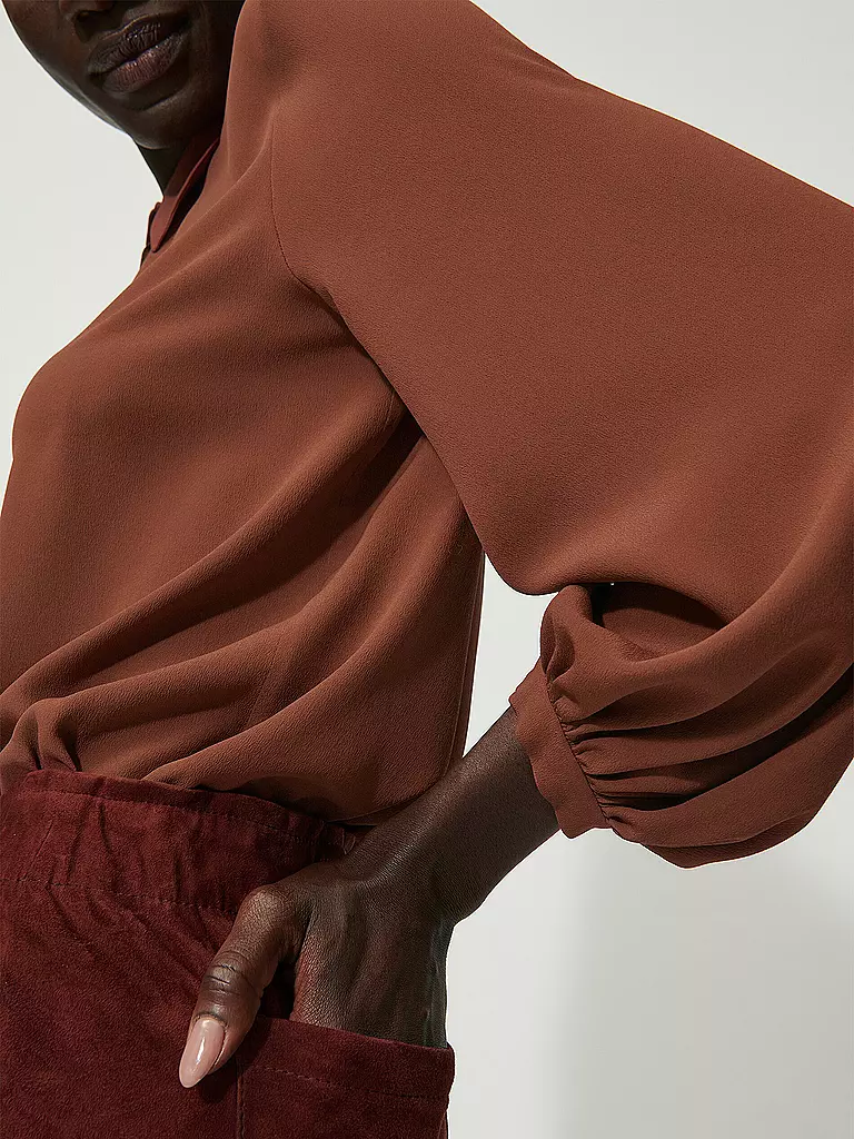 LUISA CERANO | Seidenbluse  | braun
