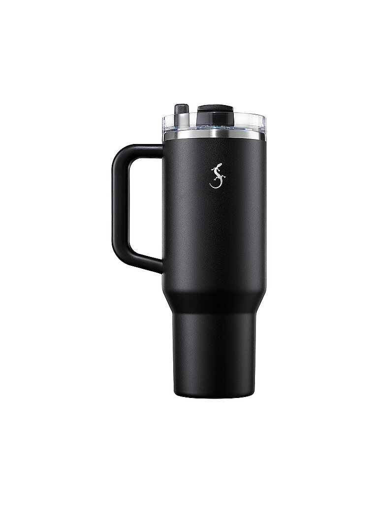 Isolier-Becher mit Trinkhalm 1,2l Schwarz schwarz baby