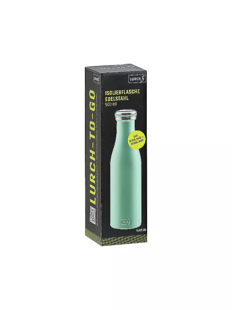 LURCH | Isolierflasche - Thermosflasche Edelstahl 0,5l Pearl Green | grün