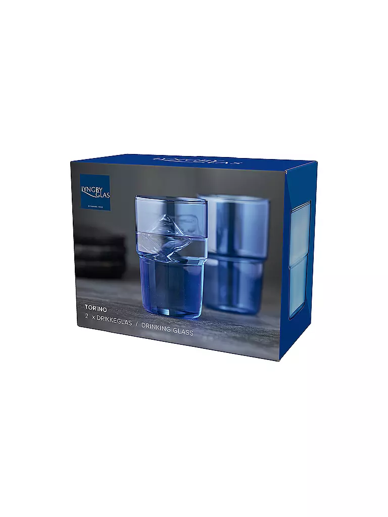 LYNG BY GLAS | Trinkglas 2er Set TORINO 40 cl Blau | hellgrün