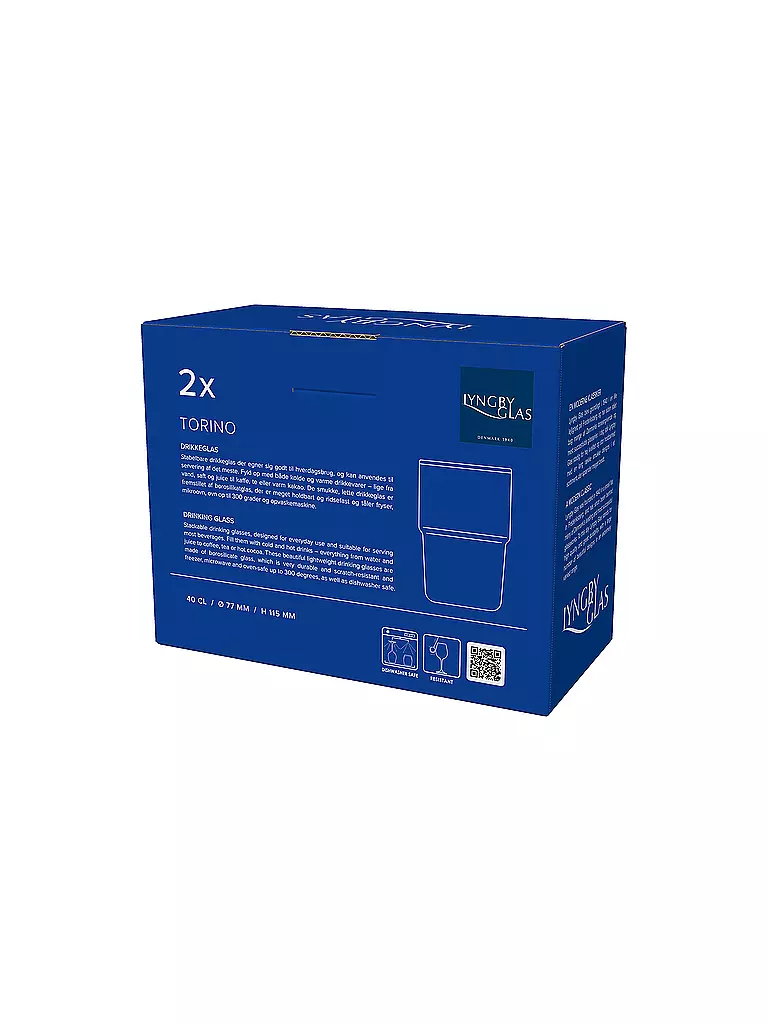 LYNG BY GLAS | Trinkglas 2er Set TORINO 40 cl Blau | hellgrün