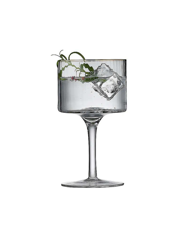 LYNGBY GLAS | Gin & Tonic Glas Set 4tlg. mit Goldkante PALERMO 45cl  | Transparent