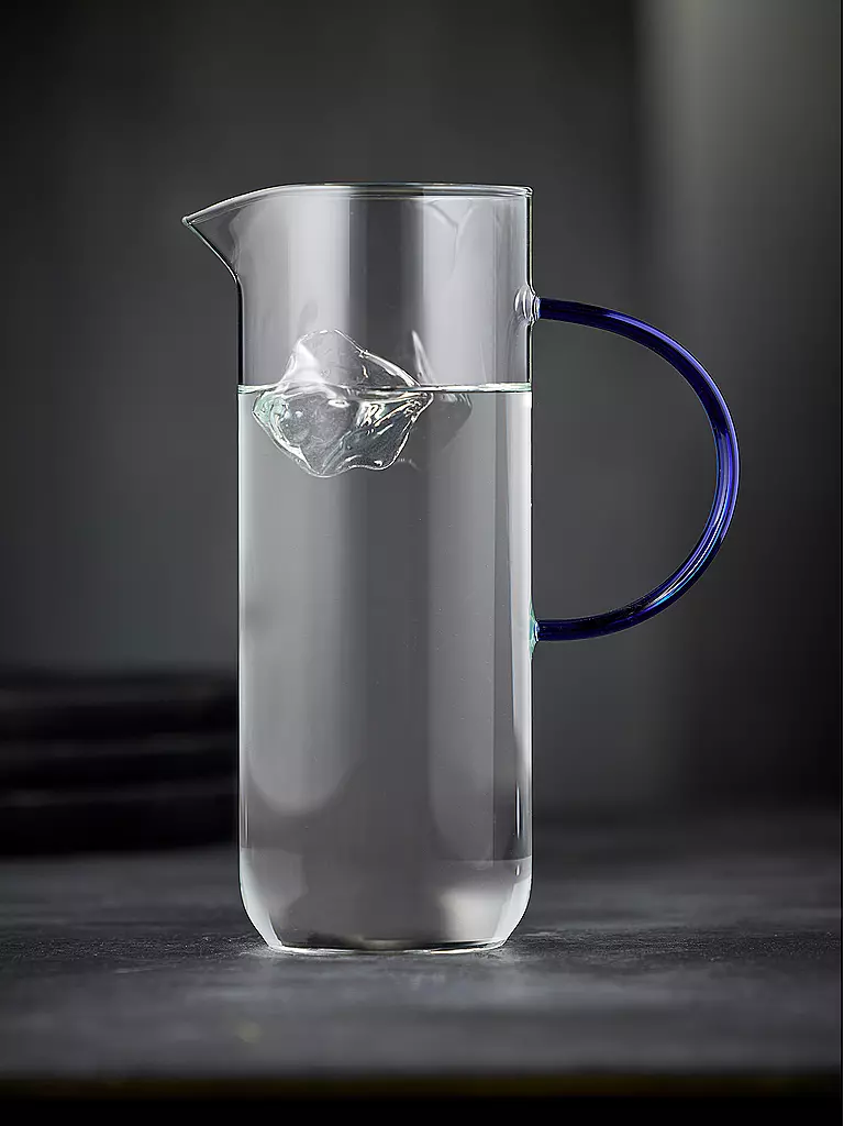 LYNGBY GLAS | Glaskrug TORINO 1,1l Klar/ Blau  | transparent