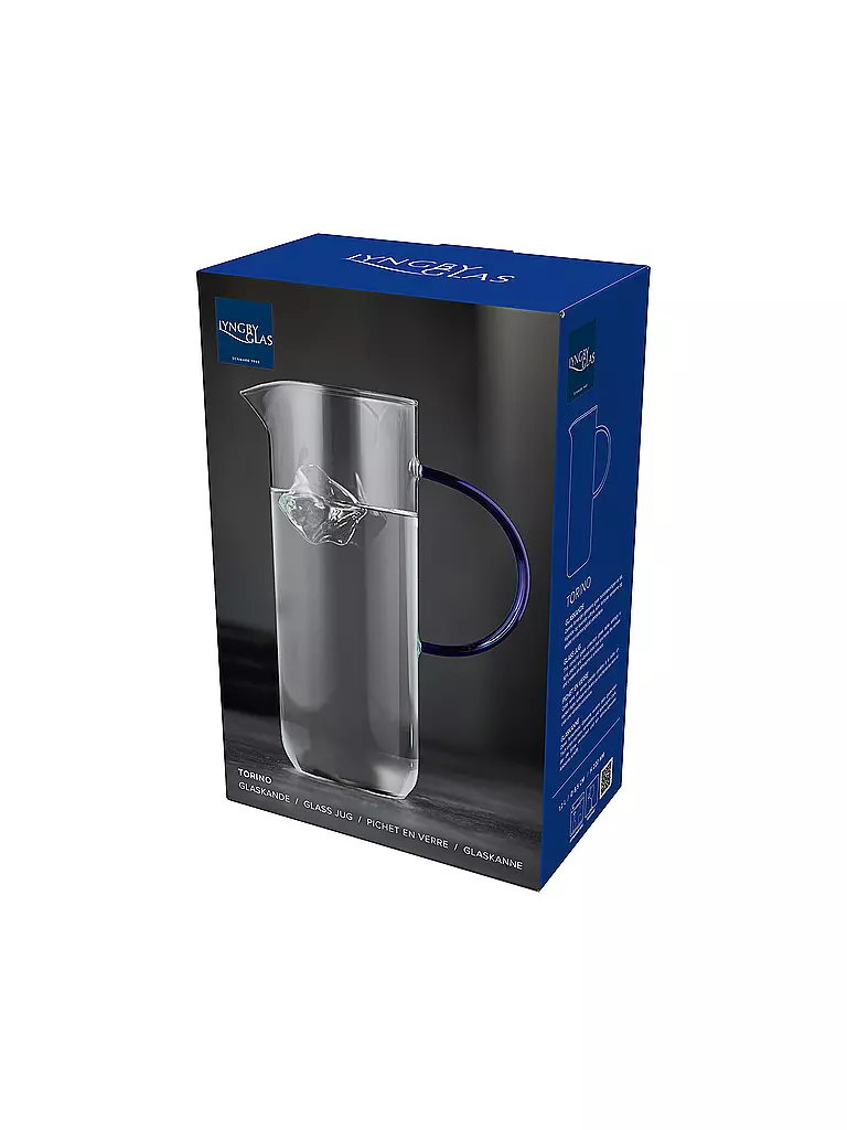 LYNGBY GLAS | Glaskrug TORINO 1,1l Klar/ Blau  | transparent