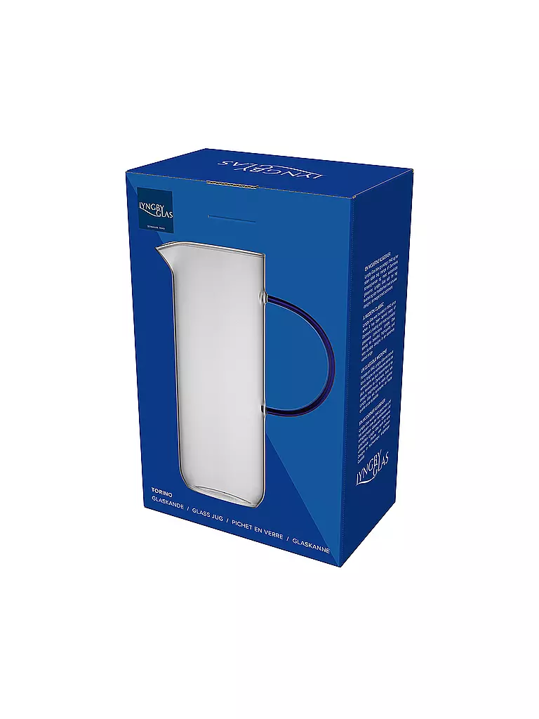 LYNGBY GLAS | Glaskrug TORINO 1,1l Klar/ Blau  | transparent