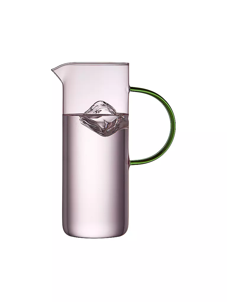 LYNGBY GLAS | Glaskrug TORINO 1,1l Pink/ Blau | hellgrün