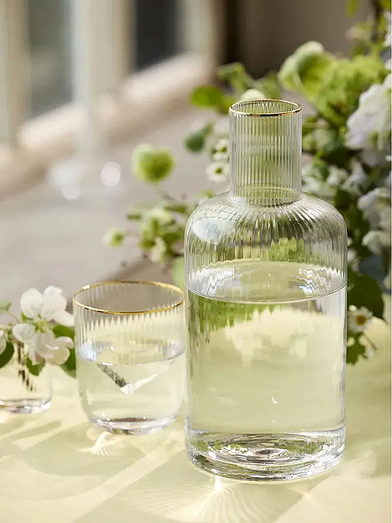 LYNGBY GLAS | Karaffee mit Goldkante 1,5l PALERMO | 