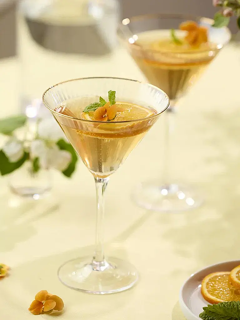 LYNGBY GLAS | Martiniglas Set 4tlg. mit Goldkante PALERMO 25cl | Transparent