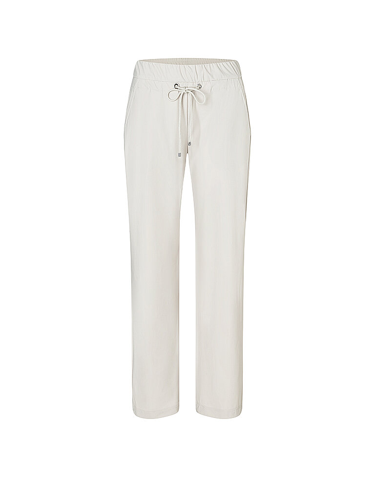 Stoffhose MAC "EASY WIDELEG", Damen, Gr. 38, Länge 32, weiß (ivory), Web, Obermaterial: 77% Polyamid, 23% Elasthan, unifarben, weit knöchellang, Hosen Stoffhose, sehr elastische Qualität, angenehmer Griff und hoher Tragekomfort