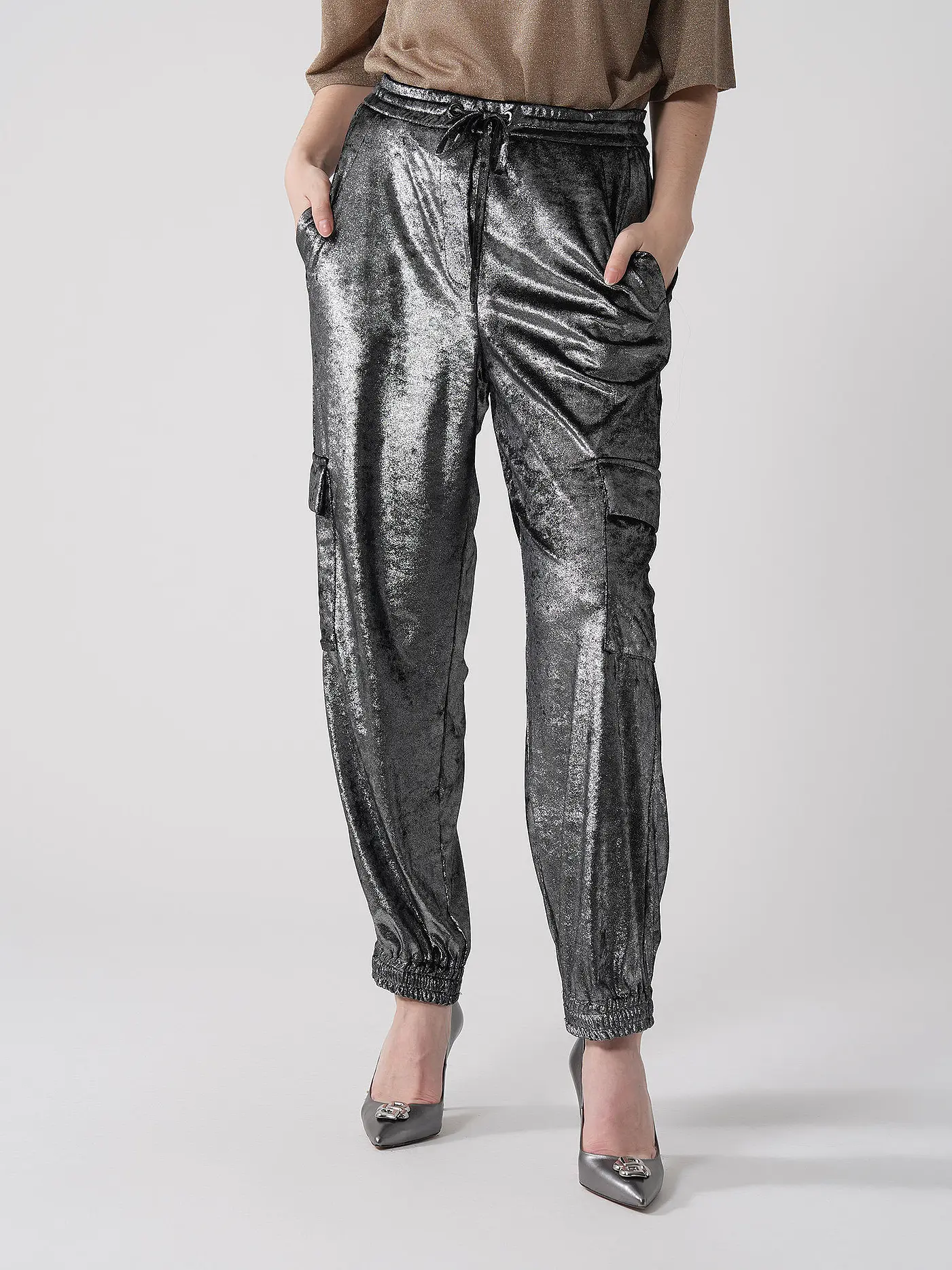MAC | Cargohose VELVET | silber