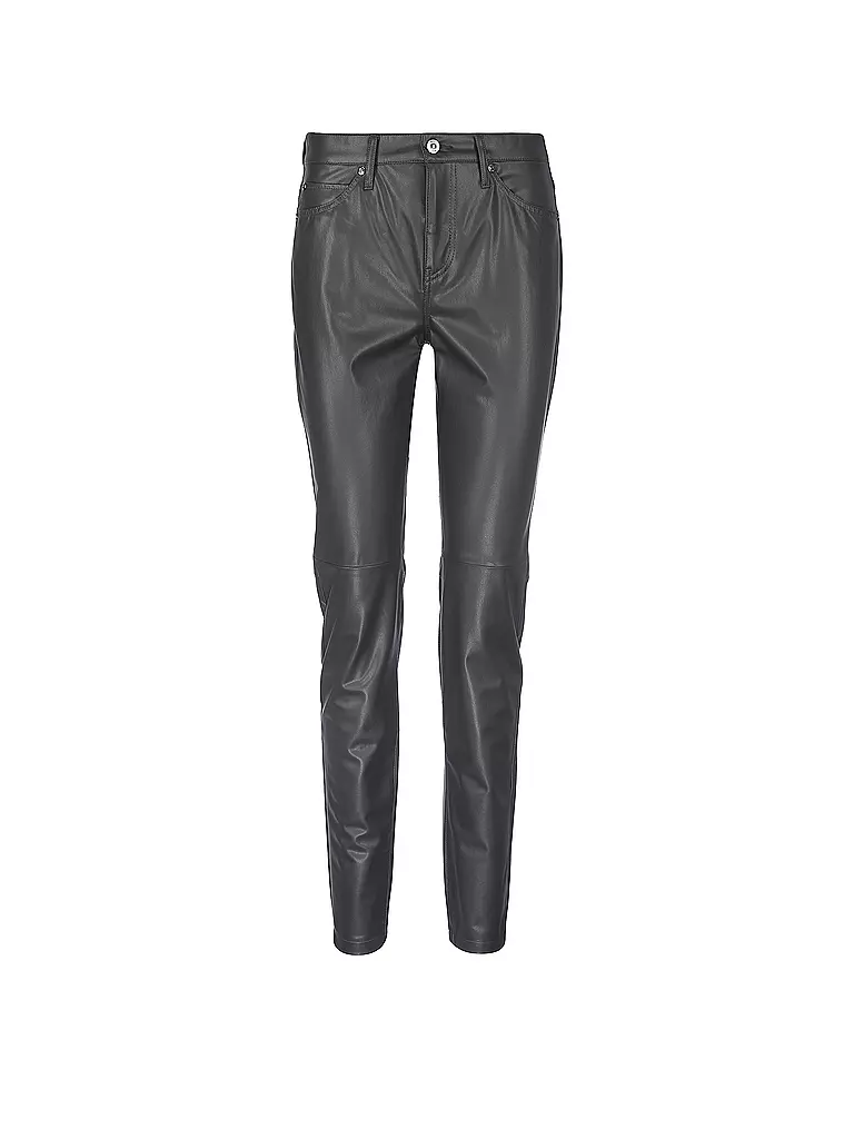 MAC | Hose in Leder Optik Slim - Fit | grau