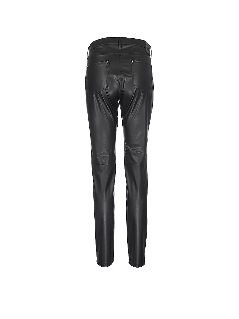 MAC | Hose in Leder Optik Slim - Fit | schwarz