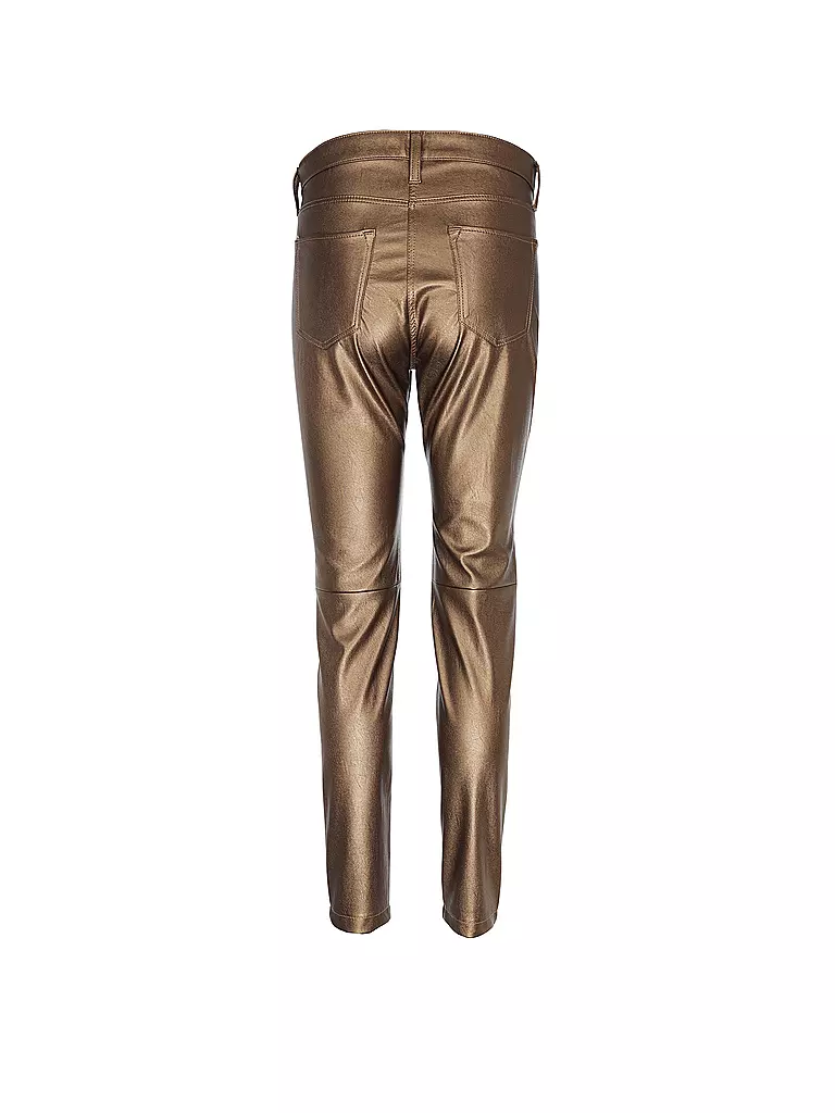 MAC | Hose in Lederoptik Slim Fit | gold