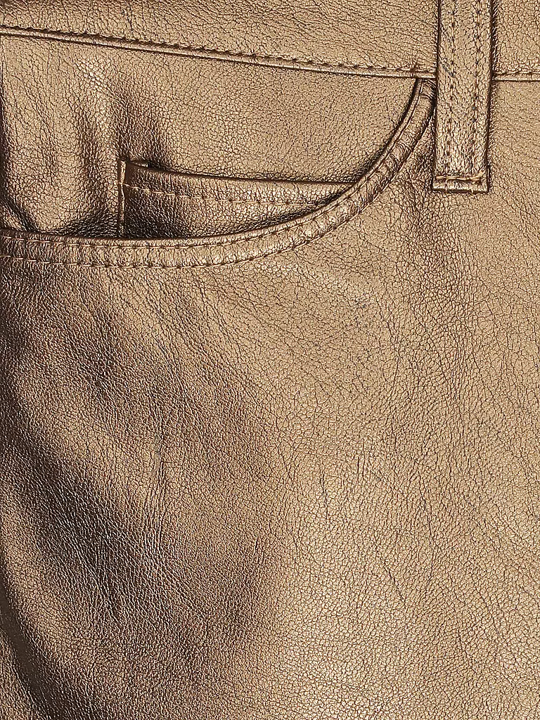 MAC | Hose in Lederoptik Slim Fit | gold