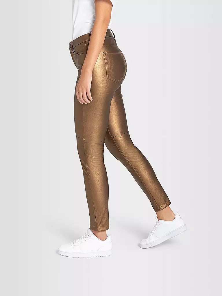 MAC | Hose in Lederoptik Slim Fit | gold