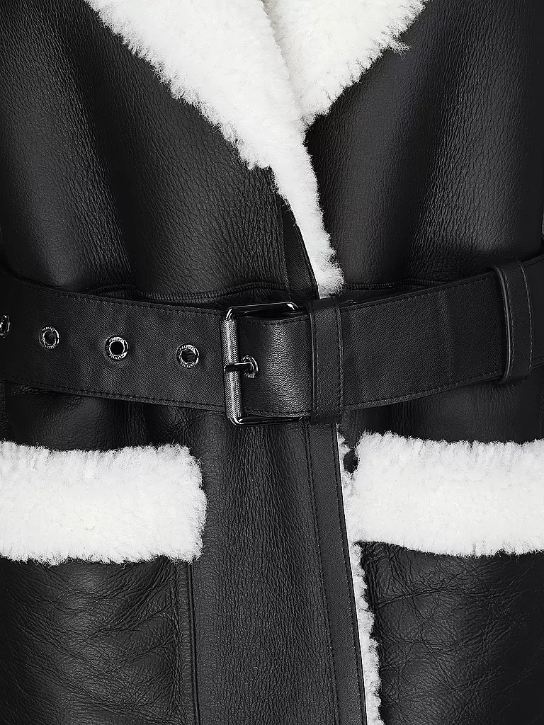 MACKAGE | Shearling Mantel SABREEN | schwarz