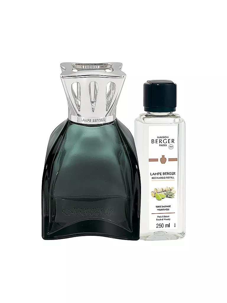 MAISON BERGER PARIS | Lampe Berger Set FLACON LILLY VERT +250ml Terre Sauvage | hellgrün