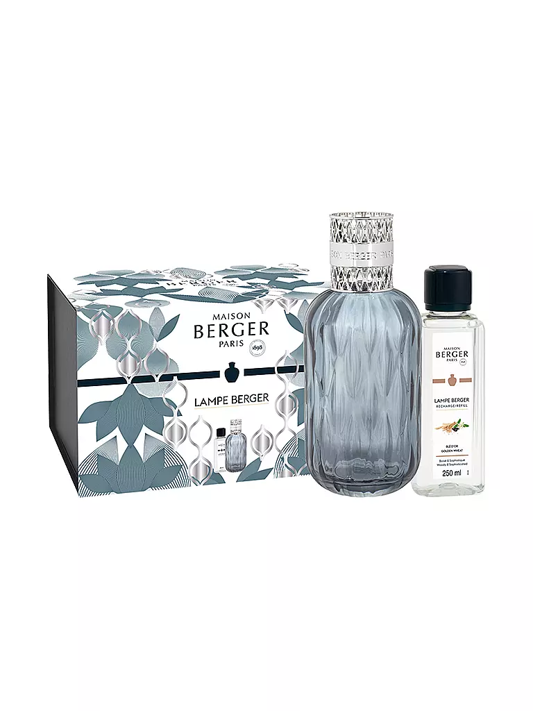 MAISON BERGER PARIS | Lampe Berger Set FLACON QUINTESSENCE BLEUE +250ml Ble D'Or  | hellblau