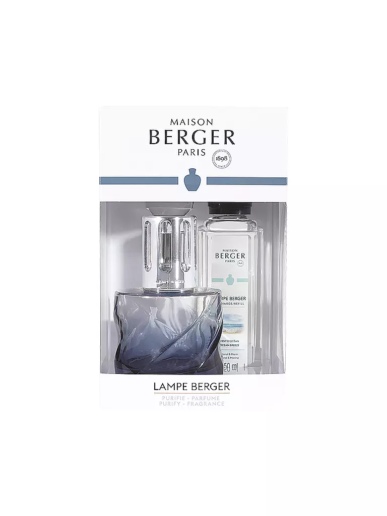 MAISON BERGER PARIS | Lampe Berger Set FLACON SPIRALE BLEUE +250ml Vent D' Ocean | hellblau