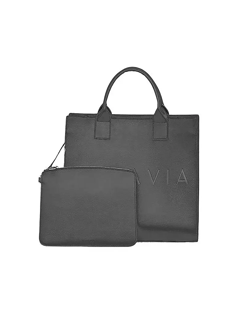 MAJAVIA | Ledertasche - Tote Bag | grau