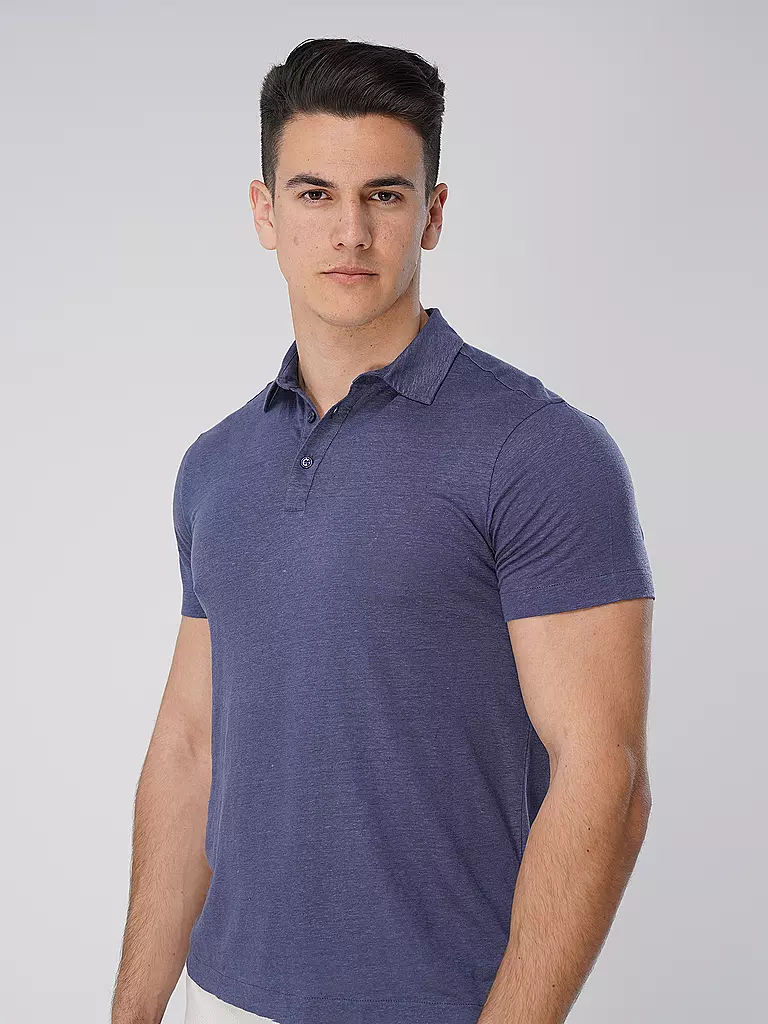 MAJESTIC FILATURES | Leinen Poloshirt | blau