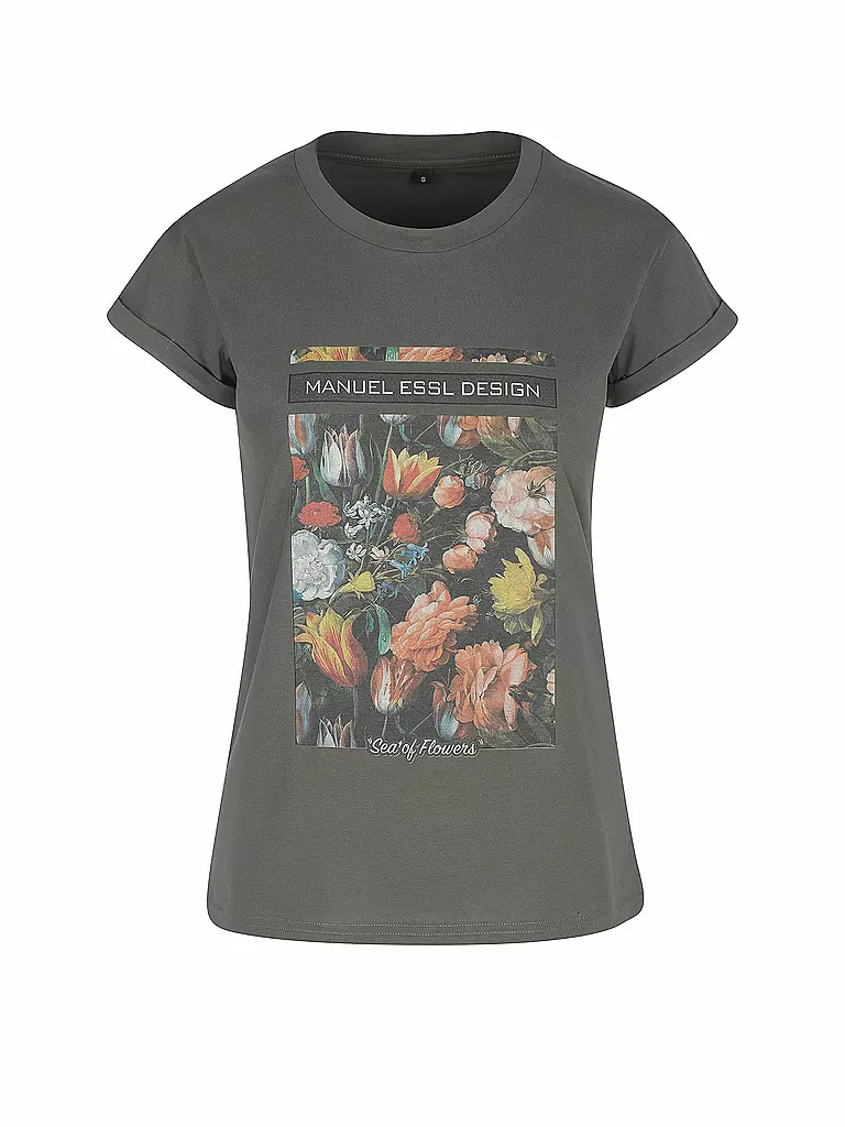 MANUEL ESSL DESIGN | T-Shirt Oversized Fit Sea of Flowers | grün