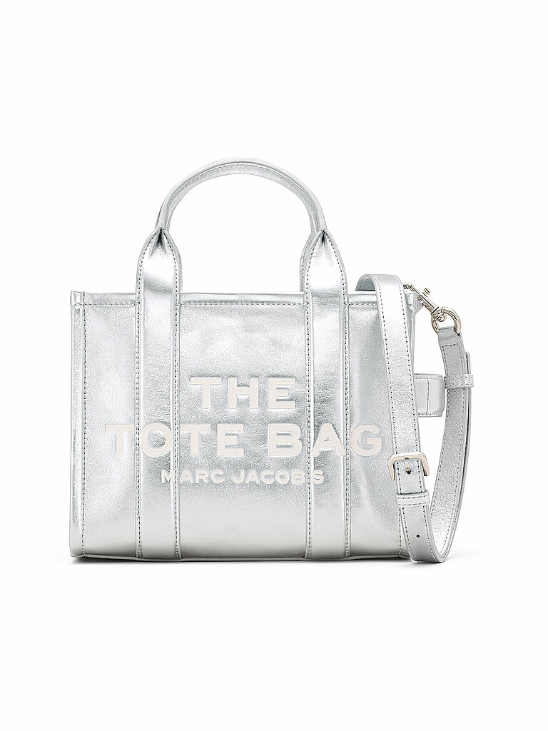 MARC JACOBS Ledertasche - Tote Bag THE SMALL TOTE LEATHER silber
