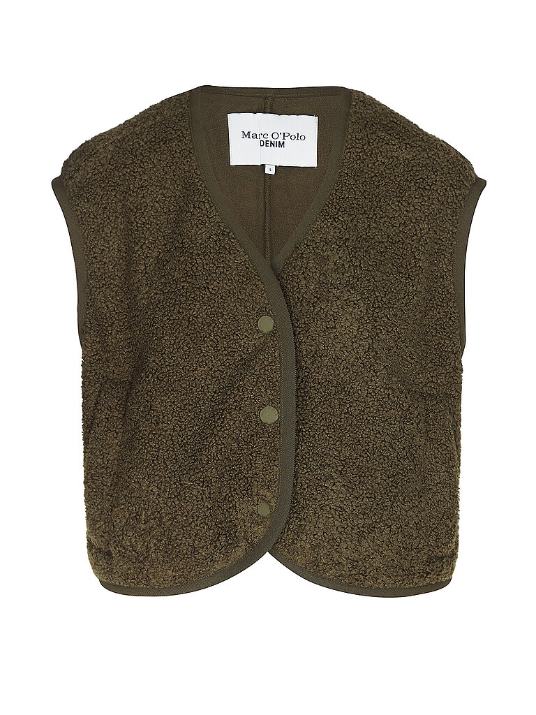 Marc O' Polo Gilet in Felloptik olive L damen