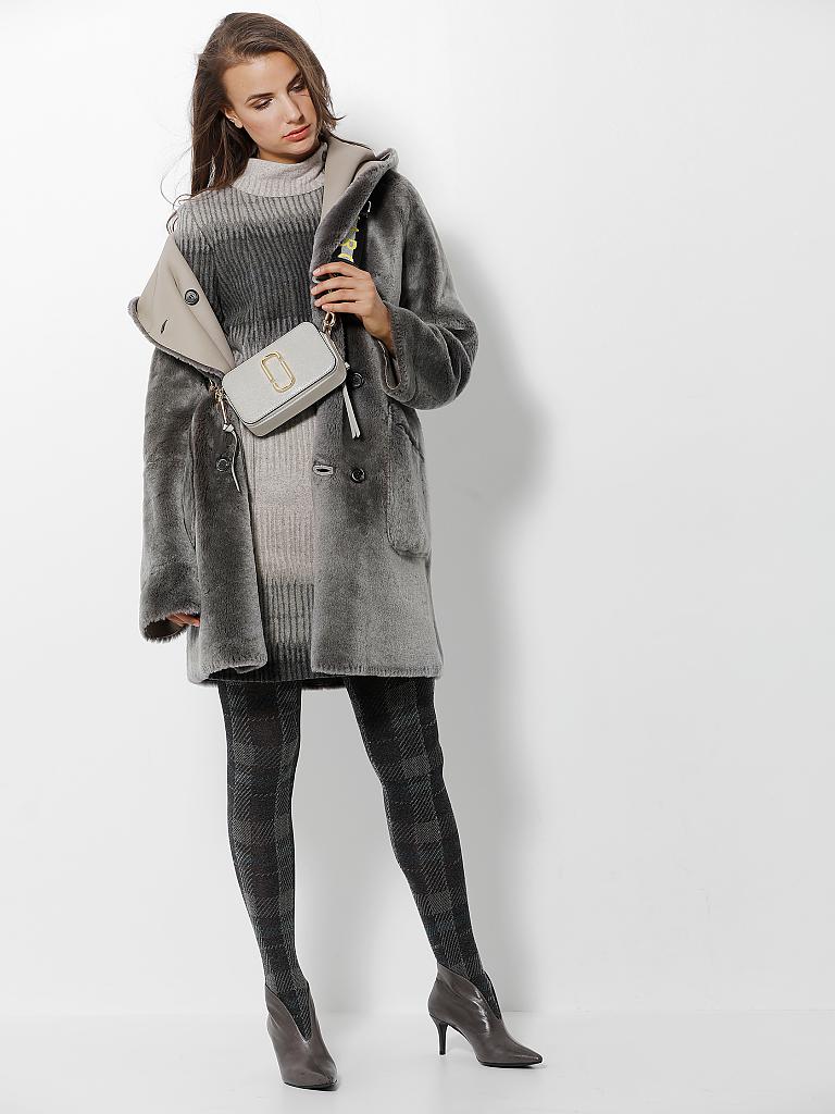 MARC CAIN  | Wende Lammfell- / Ledermantel | grau