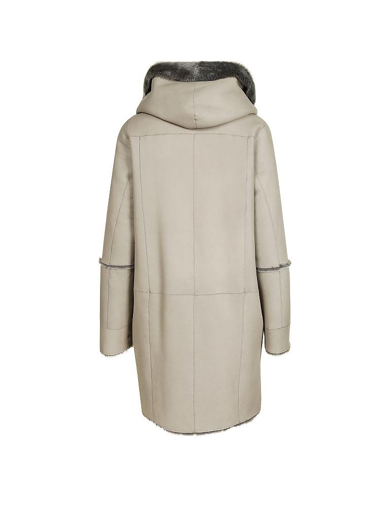 MARC CAIN  | Wende Lammfell- / Ledermantel | grau