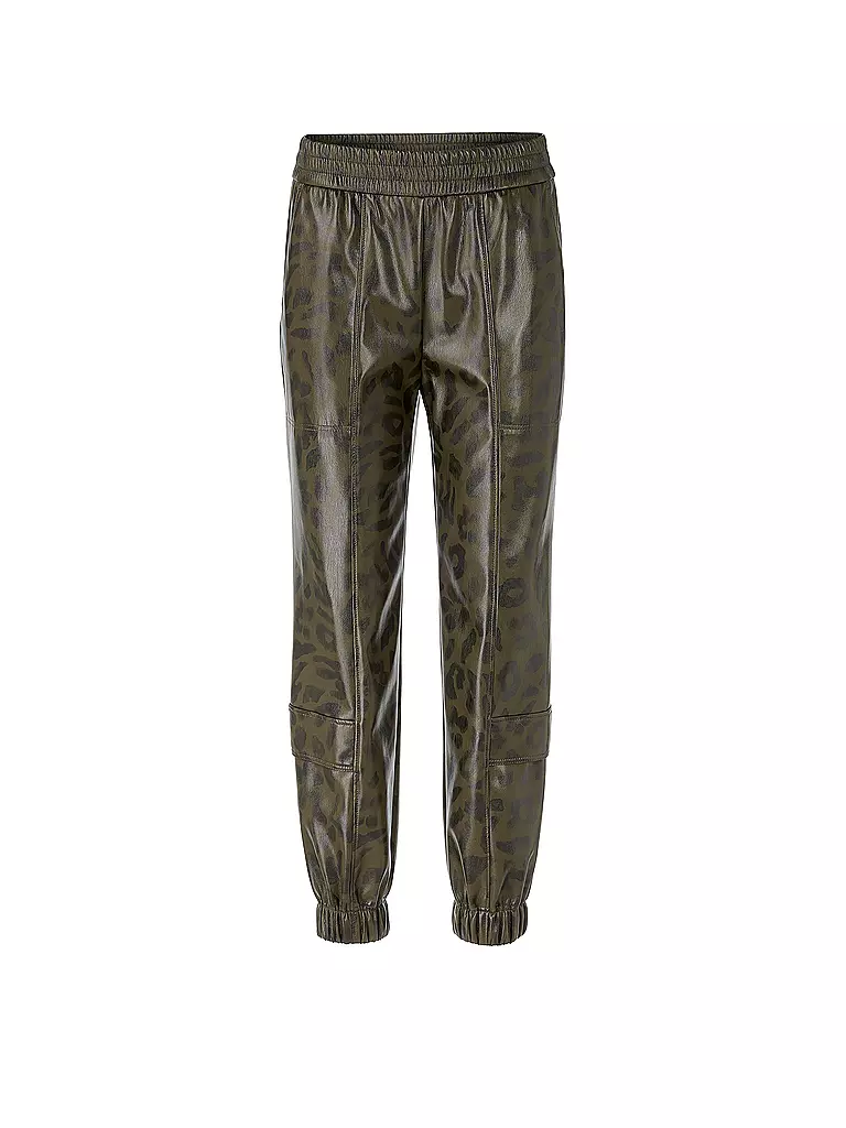 MARC CAIN | Hose in Lederoptik ROYE | olive
