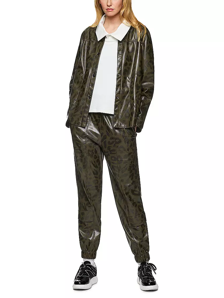 MARC CAIN | Hose in Lederoptik ROYE | olive