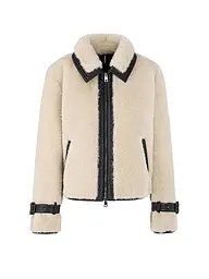 MARC CAIN | Jacke in Felloptik  | creme