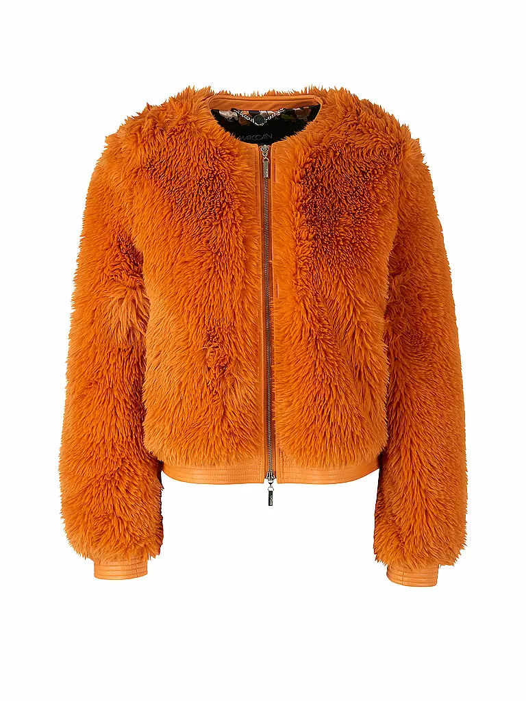 MARC CAIN | Jacke in Felloptik  | orange