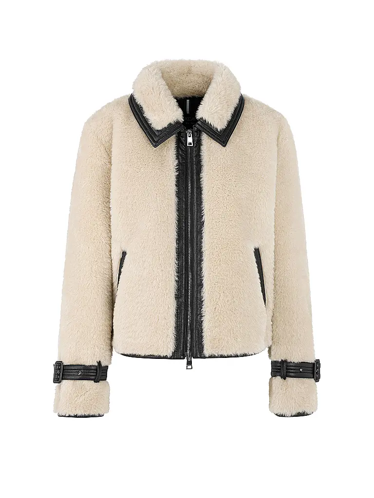 MARC CAIN | Jacke in Felloptik  | creme
