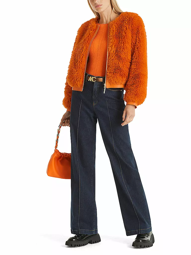MARC CAIN | Jacke in Felloptik  | orange