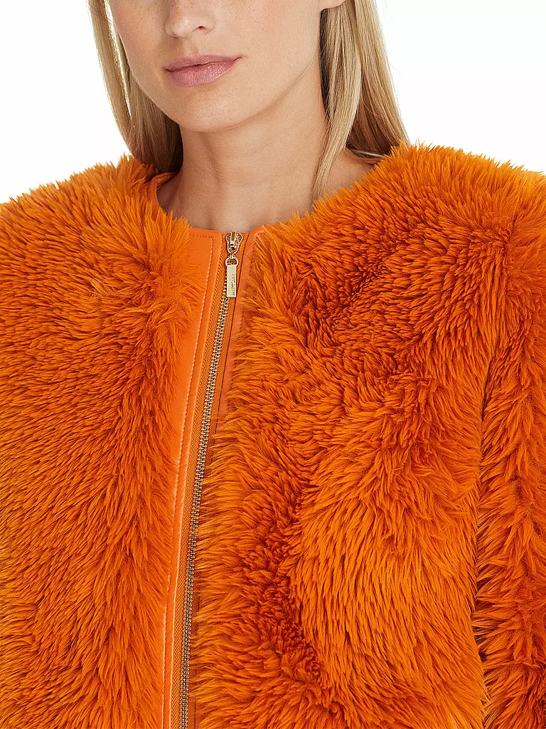MARC CAIN | Jacke in Felloptik  | orange